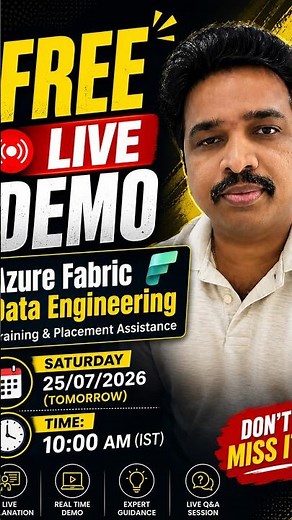 🚨FREE LIVE DEMO | Microsoft Azure Fabric Data Engineering Training & Placement Assistance
