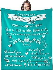 Amazon.com: Kmayro 21st Birthday Gifts for Her - Best 21 Birthday 60"x50" Blanket - Female 21st Bday Gift Ideas - Happy 21 Year Old Birthday Gifts - Gifts for 21 Year Old Women Girl : Home & Kitchen