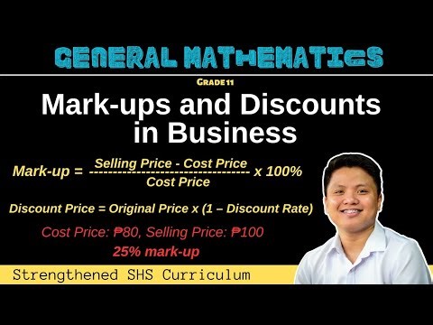 Mark-ups and Discounts in Business | Applying Percentages | Grade 11 General Mathematics | Q1 W2
