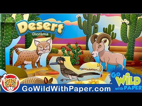Desert Diorama Project | Printable Diorama Background and Animals