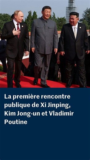 A l’occasion du défilé commémorant la fin de la seconde guerre mondiale, Xi Jinping a convié plusieurs dirigeants à assister au plus grand défilé militaire que la Chine ait connu. Jamais Kim Jong-un ne s’était montré dans une réunion réunissant autant de dirigeants étrangers. | Le Monde