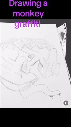 Drawing quick monkey graffiti #art #graffiti