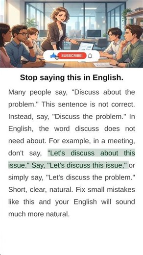 Stop Saying 'Discuss About' ❌ | Say This Instead ✅ | Fix Your English #shorts