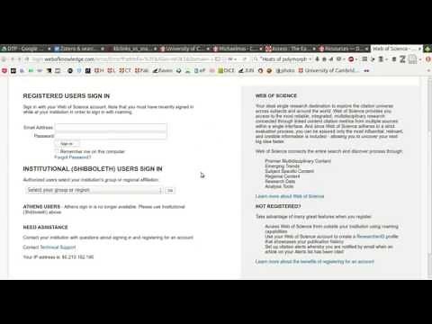 How to log in to Web of Science off campus