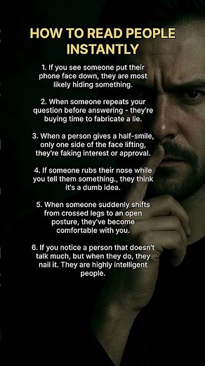 Master the art of reading people: body cues, tone, and micro-reactions explained. #PsychologyTips