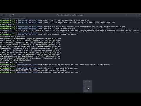 location-visualizer in a professional context: Public key authentication, IoT devices, CLI client
