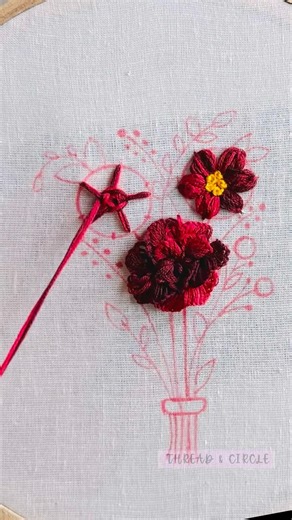 Woven Rose Embroidery 🌹 | Beautiful Rose Stitch Tutorial #shorts