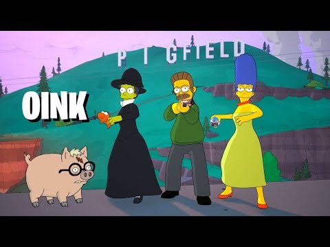 Pigfield Sign Challenge (Dad & Daughters Fortnite) (SIMPSONS)