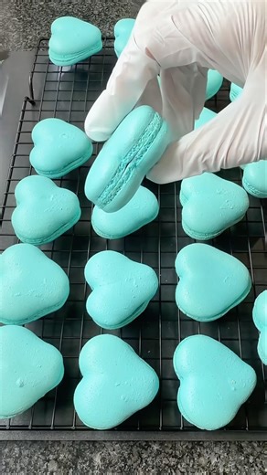 Blue Heart Macarons 💙 | Soft & Airy French Shells ✨