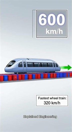 This train has no wheels and hits 600 km/h #shorts #engineering