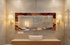 Boho Wall Mirror, Elegant Rectangle Mirror With Tempered Glass, Modern Rectangle Wall Mirror, Handmade Decor, Sleek Rectangle Mirror, - Etsy