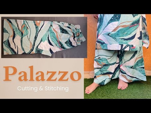 Full Palazzo cutting & stitching in very detail video. How to make palazzo in easy way.