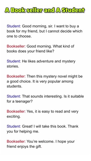 Bookseller and Student Dialogue 📚 | Spoken English Conversation | Easy English for Beginners