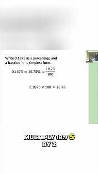 Convert Decimals to Percentages & Simple Fractions FAST! #shorts