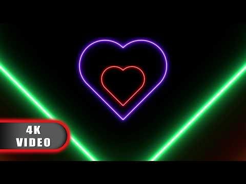 4K Neon Hearts Background | 4K screensaver | Neon Heart Screensavers | Romantic Hearts | #4kscreen