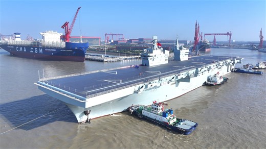 China’s Type 076 Supersized Amphibious Assault Ship Heads To Sea On Its Maiden Voyage