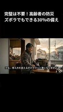 [Disaster Preparedness for the Elderly] It's not difficult! A lazy disaster preparedness expert t...