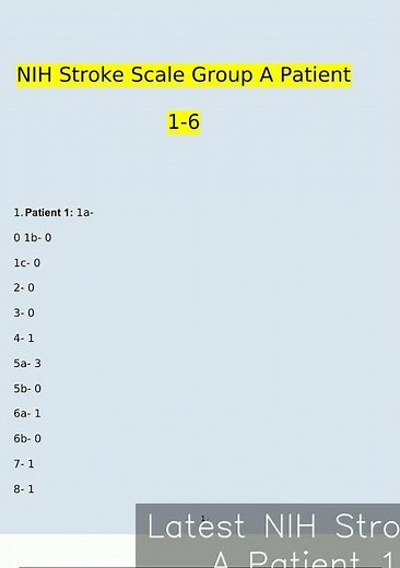 Latest NIH Stroke Scale Group A Patient 16 Complete Answer key Updated 2943 video