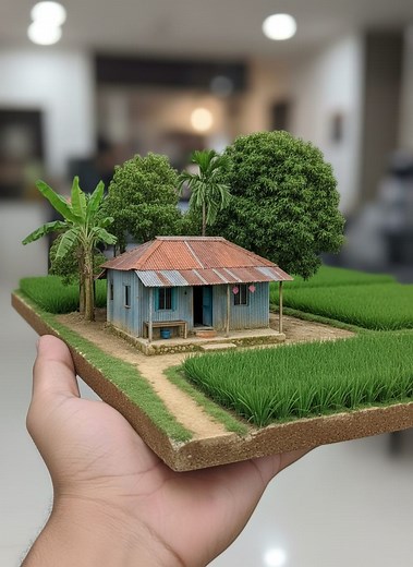 কবে যে এভাবে বানাতে পারবো, সবকিছুই করতে পারি শুধুমাত্র গাছগুলা বানাতে পারি না, গাছগুলা হাতে বানালে এরকম নিখুঁত করা সম্ভব না মনে হয়, অনেক কঠিন।ভিডিওগুলো আপনাদের ধারণার জন্য বানানো হচ্ছে, যারা মিনিয়েচার আর্টিস্ট আছে তারা অনেকেই বানাতে পারবে,যারা বানাতে চান তাদের জন্য ভিডিওটি অনেক কাজে লাগবে, এগুলো (AI) দিয়ে বানানো। Page: Color My Life #village #Bangladesh #viral #viralvideo #nature #miniature | Color My Life