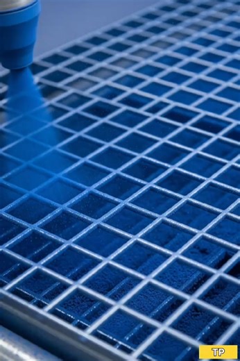 Powder coating on steel frame |