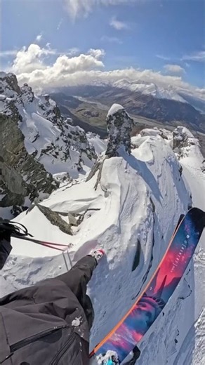 POV: The Most Insane Mountain Descent Ever 🏔️🔥 #snowboarding