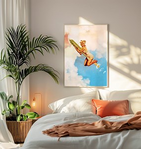 Trippy Pin up Art Print: Vintage Collage Wall Decor - Etsy