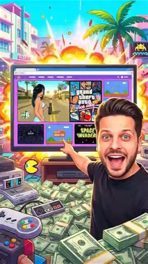 ​GTA Vice City Artık İnternet Tarayıcısında! 🌴 (İndirmeden Oyna) ​#gtavicecity #gta #gaming #shorts