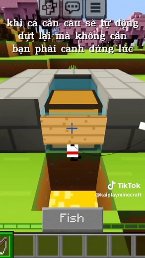 Cách làm máy câu cá trong Minecraft PE