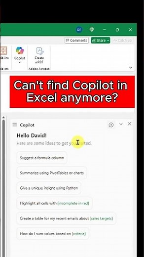 Can't find Copilot in Excel anymore?