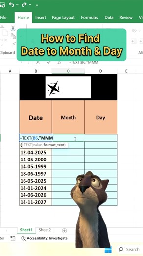 How to Convert Date to Month & Day in Excel