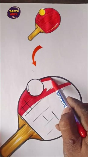 How to draw table tennis racket#battuarts