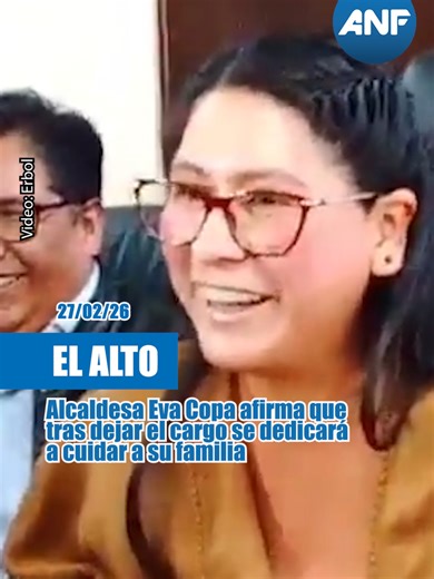 #ANF | Consultada sobre su futuro tras dejar el cargo de alcaldesa de #ElAlto, #EvaCopa afirmó que su tiempo la dedicará a su familia, ya que considera que le dedicó mucho tiempo a la política. #Noticias #NoticiasBolivia #Bolivia