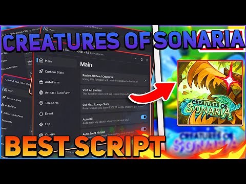 Creatures of Sonaria Script GUI / Hack (Auto Farm,Auto Eat,Kill Aura, And More) *PASTEBIN 2024*
