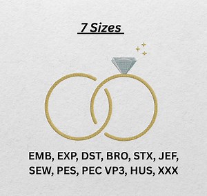 Wedding Rings Embroidery Design - Etsy