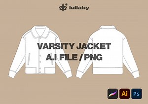 Streetwear Varsity Jacket Mockup Vector Adobe Illustrator, Procreate, PNG, Template Clothing Custom Design SVG Tech Pack - Download - Etsy