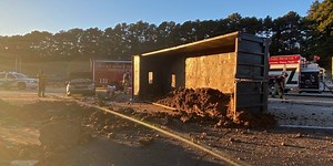 Truck overturns on I-459, northbound lanes affected