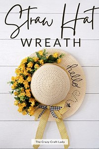 Spring Floral Straw Hat Wreath from Dollar Store Craft
