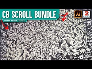 PART 1 | Hand Drawn Vector Scroll Bundle for Laser Engraving by Fragout Firearms