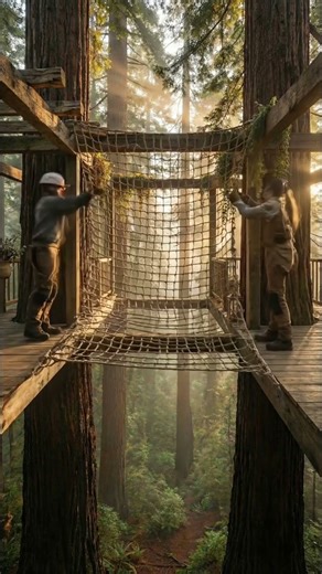 Building a Giant Tree Net Bed (This Looks Like a Dream) 🌲🛏️✨
