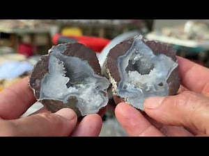 The Crystal Collector® is live geode cutting!