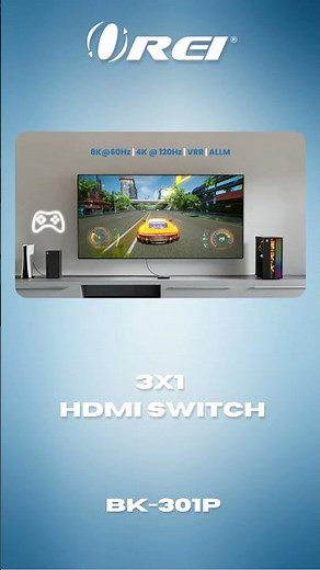 🎮 Switch Between 3 HDMI™ Devices in 8K! ⚡ OREI BK-301P HDMI™ 2.1 Switch
