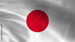 Japan National Flag. 4K seamless loop animation of the Japan flag. Realystic flag video animation.
