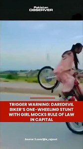 Rawalpindi one-wheeling stunt with girl in Bahria Town sparks outrage