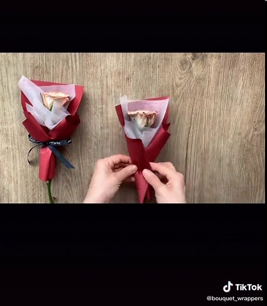 DIY Mini Rose Bouquet Wrapping Tutorial