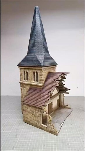 Destroyed Church WW2 Diorama 1:35 Part 6🤩 #miniature #painting #ww2 #diorama #military #history
