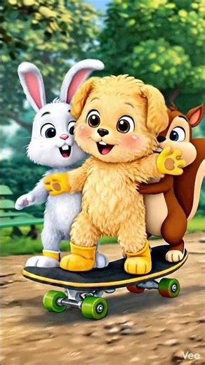 They fall together… then laugh together 🛹🐰🐿️ | Sunny’s Happy Socks