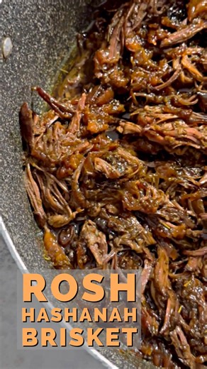 Rosh Hashanah Brisket - the sweet & savory pull apart brisket you will make a tradition of every year. It’s full of all the spices and the dried fruit just take it to the next level. Just cook it slow and low - a total set it and forget it recipe. Comes our buttery soft and delicious every time. RECIPE: For the Onion Layer: 1/4 cup oil 3-4 onions, sliced thin 6-7 cloves garlic Spices: 2 tbsp dried parsley 1 tbsp. Minced onion 1 tbsp salt 1 tbsp. Dried Taragon 2 tsp. Cinnamon 2 tsp. Garlic powder
