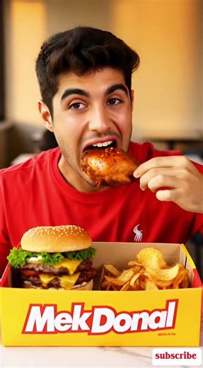 asmar eating spicy noodles boiled egg pizza cheese burger chicken leg piece #asmar