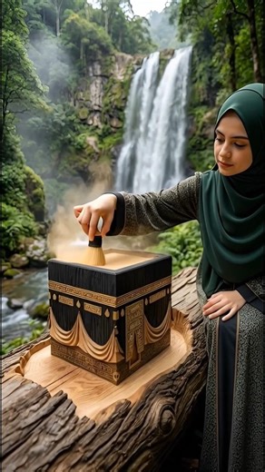 Kaaba Wooden Carving on Tree 🌿 | Satisfying Islamic Art
