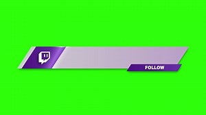 Download Simple Animated Twitch Lower Third Banner with Follow Green Screen Free Video